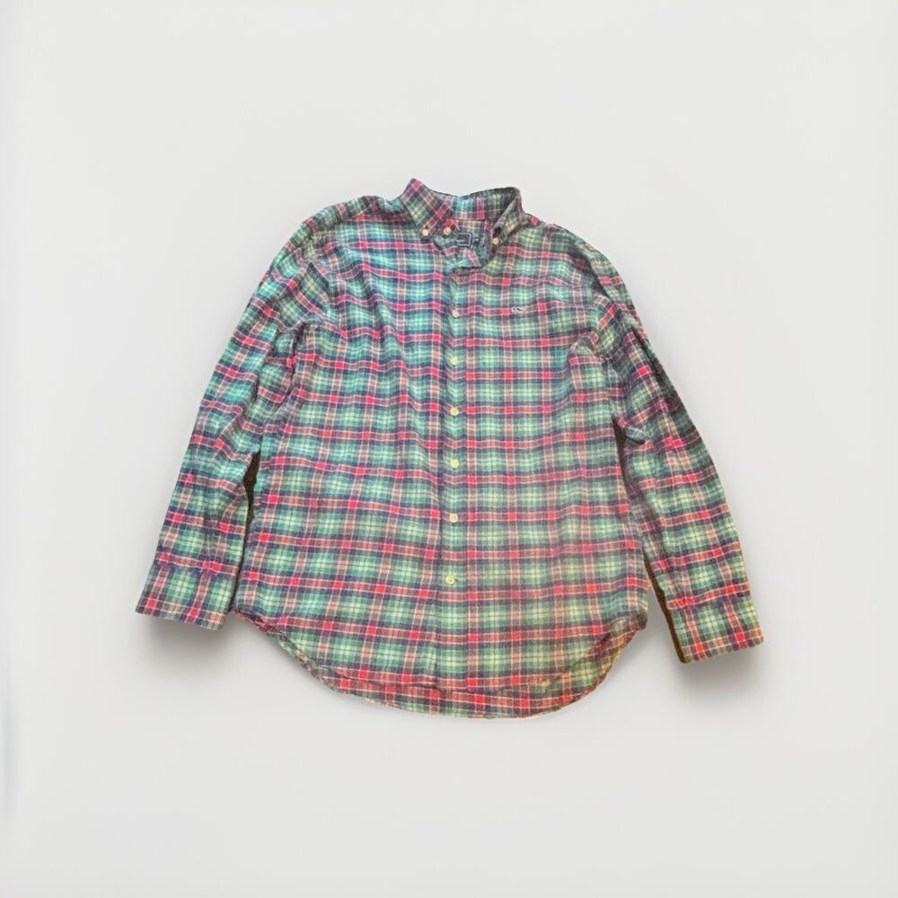 Vineyard Vines 100% Cotton Whale Shirt Button Up Tucker Tee Mens Medium